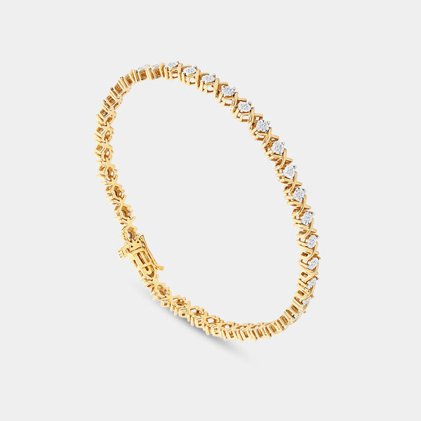 1/2 Carat Lab-Grown Diamond Fashion Bracelet with Petite Xo-Shaped Centers — GILDED New York