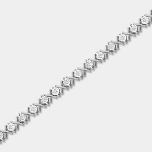 Gilded 1/2 Carat Lab-Grown Diamond Fashion Bracelet with Petite Xo-Shaped Centers