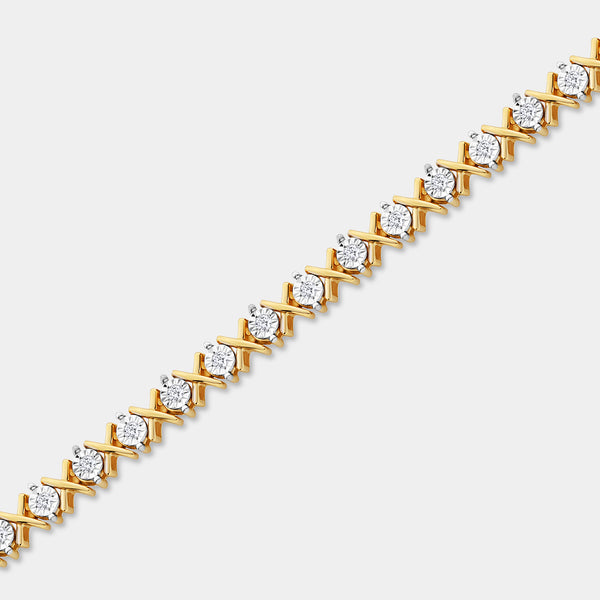 1/2 Carat Lab-Grown Diamond Fashion Bracelet with Petite Xo-Shaped Centers — GILDED New York