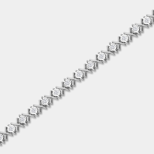 1/2 Carat Lab-Grown Diamond Fashion Bracelet with Petite Xo-Shaped Centers — GILDED New York