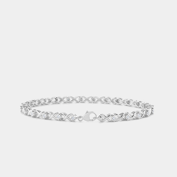 1/4 Carat Fashion Bracelet with Xo-Shaped Centers in an Illusion-Plate Setting — GILDED New York