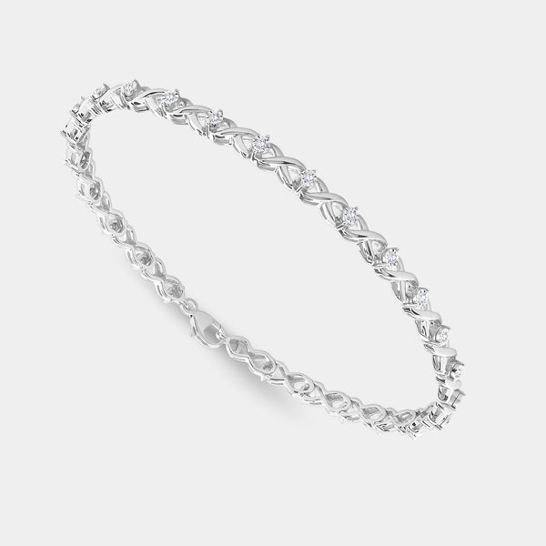 1/4 Carat Fashion Bracelet with Xo-Shaped Centers in an Illusion-Plate Setting — GILDED New York