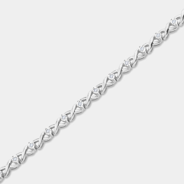 1/4 Carat Fashion Bracelet with Xo-Shaped Centers in an Illusion-Plate Setting — GILDED New York