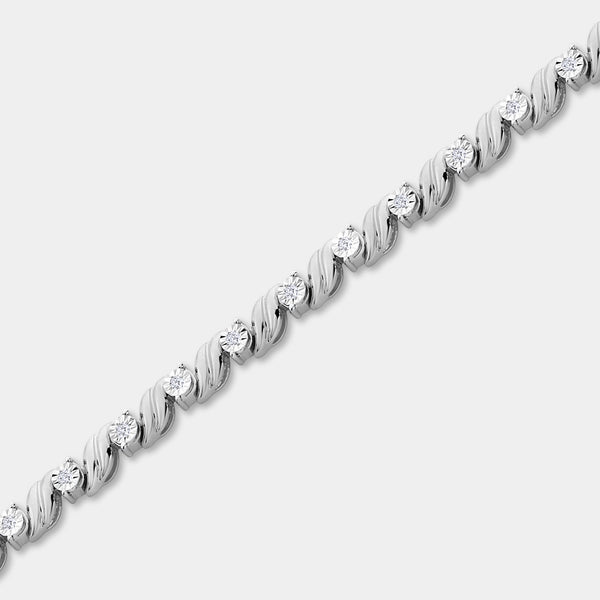 1/4 Carat Lab-Grown Diamond Fashion Bracelet with Curved Metal Bars and Round-Shaped Centers — GILDED New York