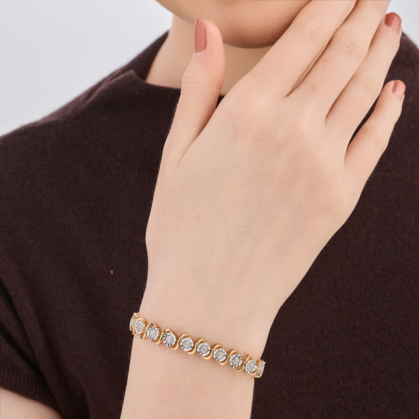 1/4 Carat Lab-Grown Diamond Fashion Bracelet with S-and-O-Shaped Composite Centers in an Illusion-Plate Setting — GILDED New York