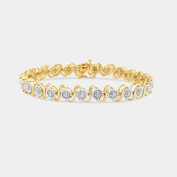 1/4 Carat Lab-Grown Diamond Fashion Bracelet with S-and-O-Shaped Composite Centers in an Illusion-Plate Setting — GILDED New York