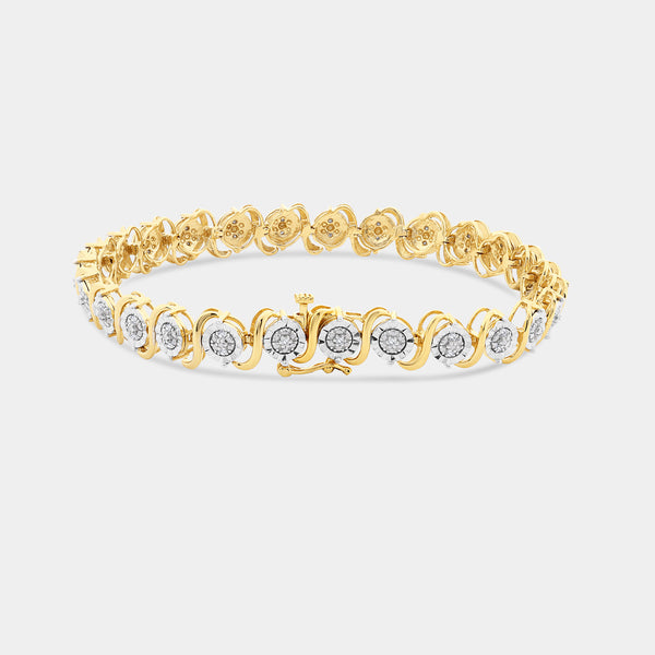 1/4 Carat Lab-Grown Diamond Fashion Bracelet with S-and-O-Shaped Composite Centers in an Illusion-Plate Setting — GILDED New York