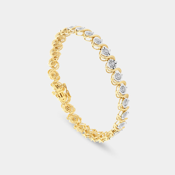 1/4 Carat Lab-Grown Diamond Fashion Bracelet with S-and-O-Shaped Composite Centers in an Illusion-Plate Setting — GILDED New York