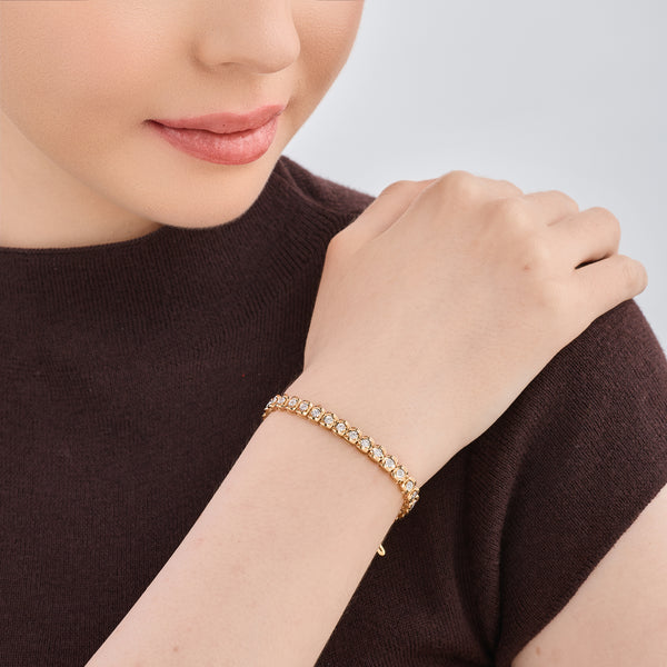 1/2 Carat Lab-Grown Diamond Fabold Half-Channel Fashion Bracelet — GILDED New York