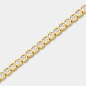 Gilded 1/2 Carat Lab-Grown Diamond Fabold Half-Channel Fashion Bracelet