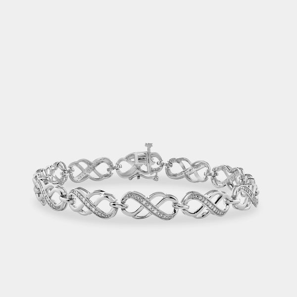 1/10 Carat Lab-Grown Diamond Fashion Bracelet with Interlocking Infinity Motifs — GILDED New York
