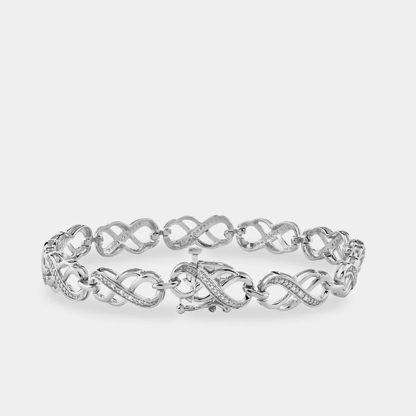 1/10 Carat Lab-Grown Diamond Fashion Bracelet with Interlocking Infinity Motifs — GILDED New York