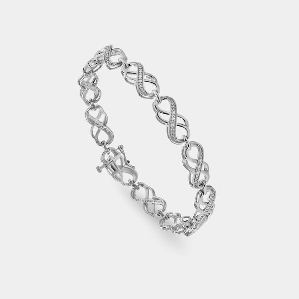 1/10 Carat Lab-Grown Diamond Fashion Bracelet with Interlocking Infinity Motifs — GILDED New York