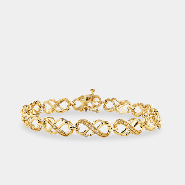 1/10 Carat Lab-Grown Diamond Fashion Bracelet with Interlocking Infinity Motifs — GILDED New York