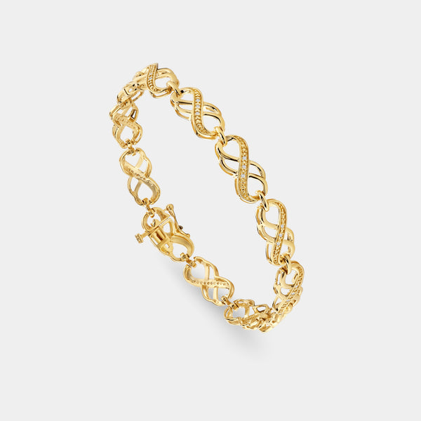 1/10 Carat Lab-Grown Diamond Fashion Bracelet with Interlocking Infinity Motifs — GILDED New York