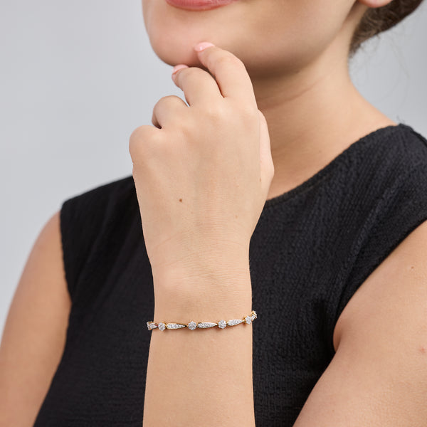 2 Carat Lab-Grown Diamond Fashion Bracelet with Blossom and Teardrop-Shaped Motifs — GILDED New York