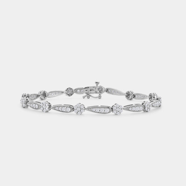 2 Carat Lab-Grown Diamond Fashion Bracelet with Blossom and Teardrop-Shaped Motifs — GILDED New York