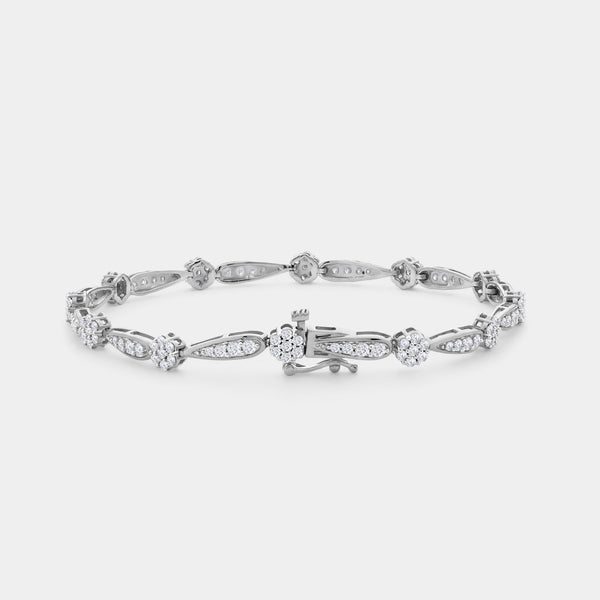 2 Carat Lab-Grown Diamond Fashion Bracelet with Blossom and Teardrop-Shaped Motifs — GILDED New York