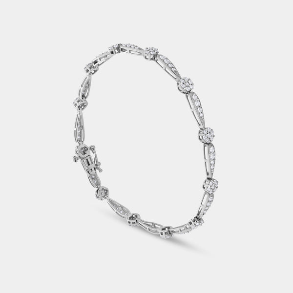 2 Carat Lab-Grown Diamond Fashion Bracelet with Blossom and Teardrop-Shaped Motifs — GILDED New York