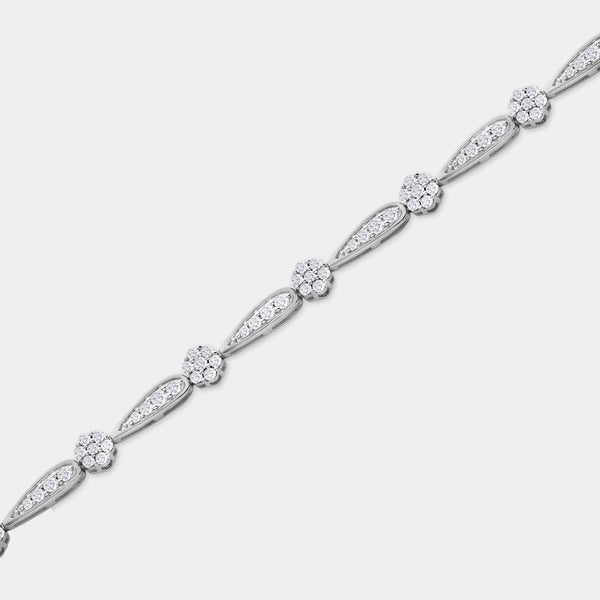 2 Carat Lab-Grown Diamond Fashion Bracelet with Blossom and Teardrop-Shaped Motifs — GILDED New York