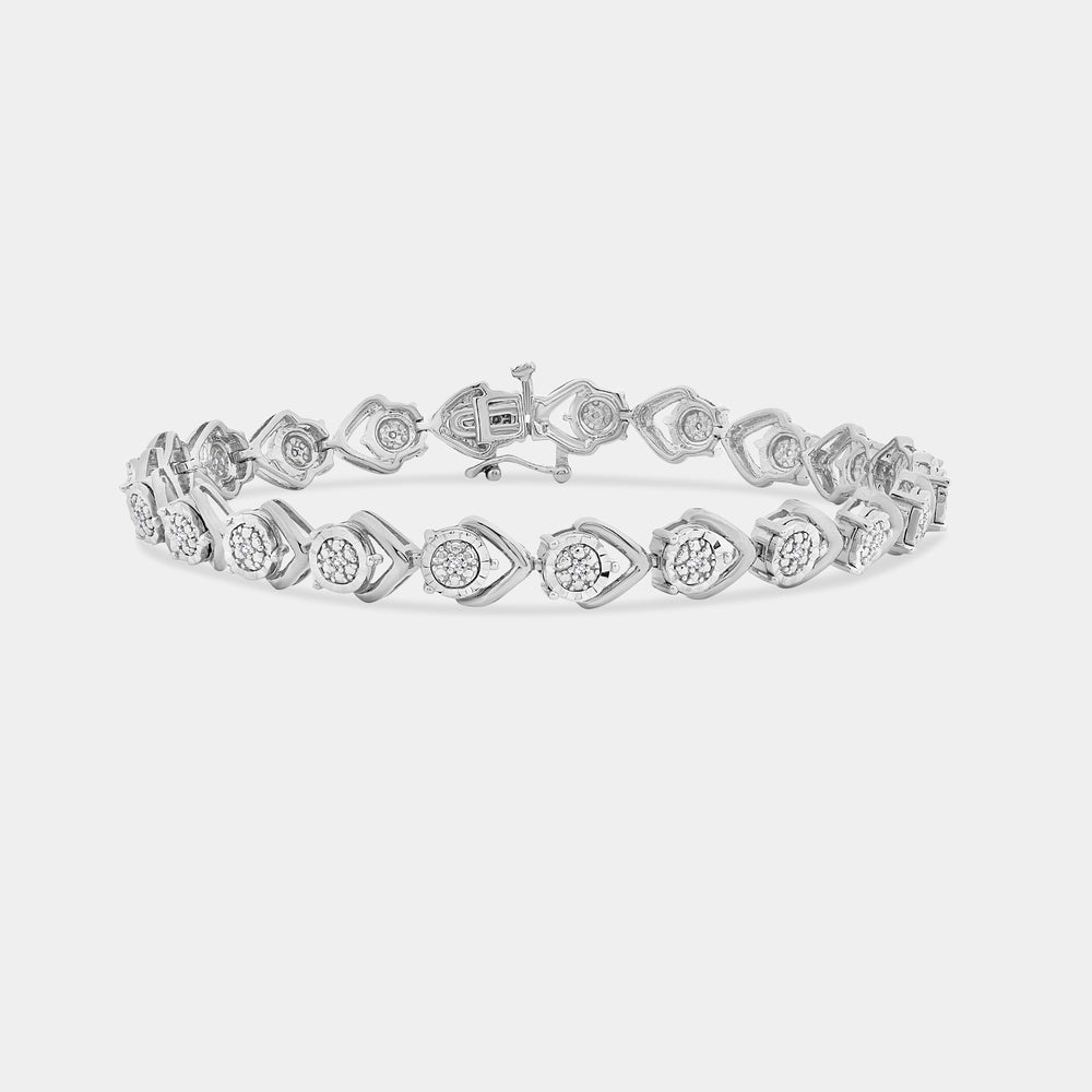 Gilded 1/10 Carat Lab-Grown Diamond Fashion Bracelet with Composite Motifs in an Illusion-Plate Setting