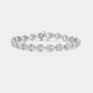 Gilded 1/10 Carat Lab-Grown Diamond Fashion Bracelet with Composite Motifs in an Illusion-Plate Setting