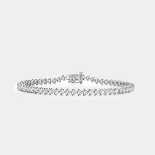 Gilded 3 Carat Lab-Grown Diamond Trillion-Set Fashion Bracelet