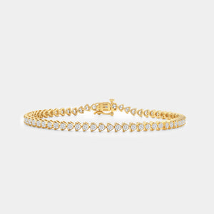 Gilded 3 Carat Lab-Grown Diamond Trillion-Set Fashion Bracelet