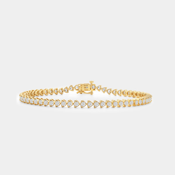 3 Carat Lab-Grown Diamond Trillion-Set Fashion Bracelet — GILDED New York