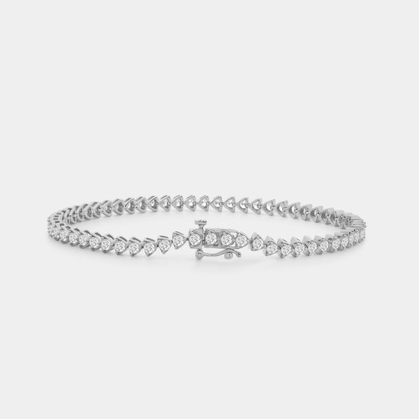 3 Carat Lab-Grown Diamond Trillion-Set Fashion Bracelet — GILDED New York
