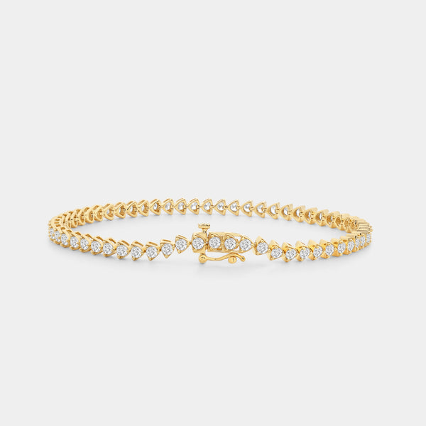3 Carat Lab-Grown Diamond Trillion-Set Fashion Bracelet — GILDED New York