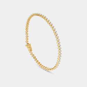 Gilded 3 Carat Lab-Grown Diamond Trillion-Set Fashion Bracelet