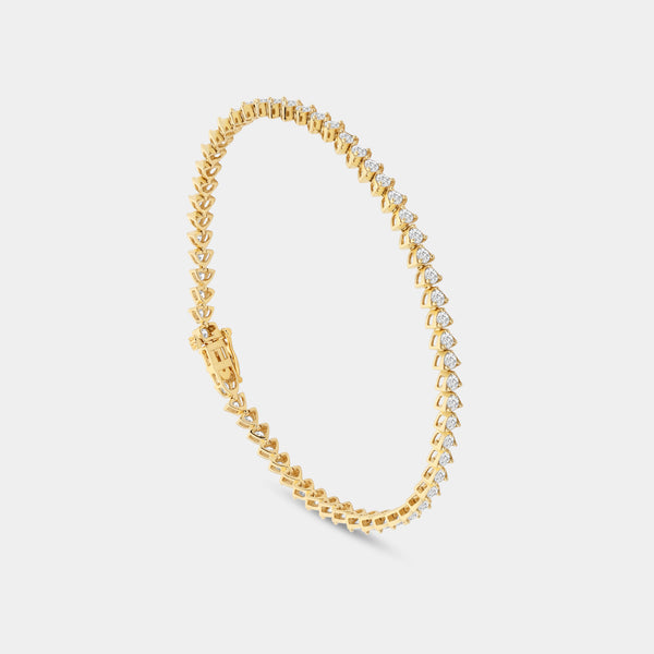 3 Carat Lab-Grown Diamond Trillion-Set Fashion Bracelet — GILDED New York