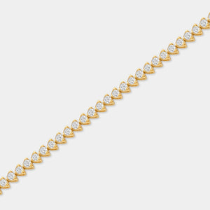 Gilded 3 Carat Lab-Grown Diamond Trillion-Set Fashion Bracelet