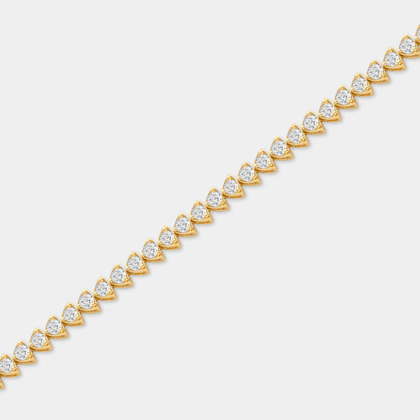 3 Carat Lab-Grown Diamond Trillion-Set Fashion Bracelet — GILDED New York