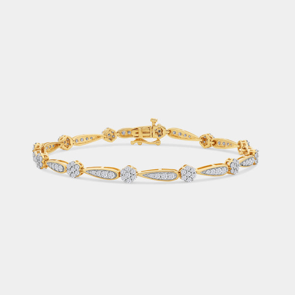 2 Carat Lab-Grown Diamond Fashion Bracelet with Blossom and Teardrop-Shaped Motifs — GILDED New York