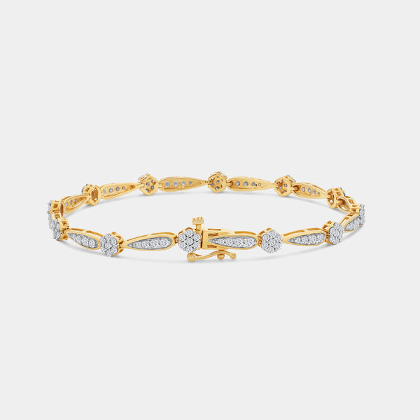 2 Carat Lab-Grown Diamond Fashion Bracelet with Blossom and Teardrop-Shaped Motifs — GILDED New York