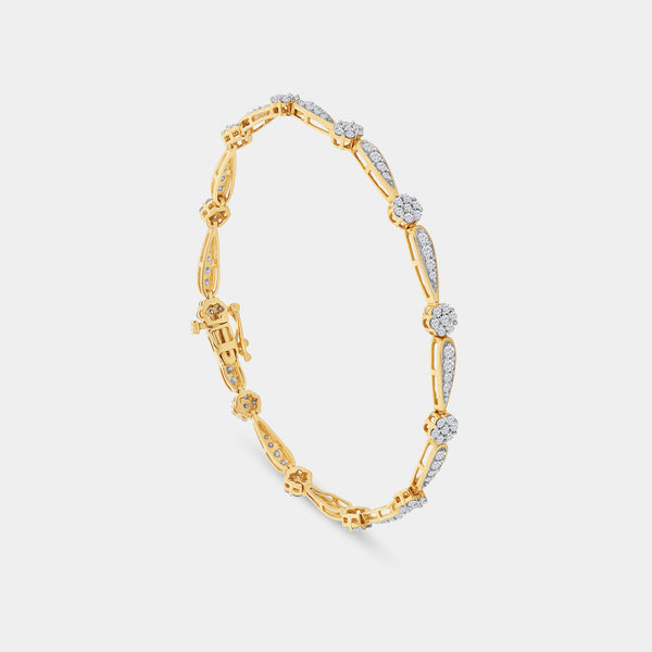 2 Carat Lab-Grown Diamond Fashion Bracelet with Blossom and Teardrop-Shaped Motifs — GILDED New York