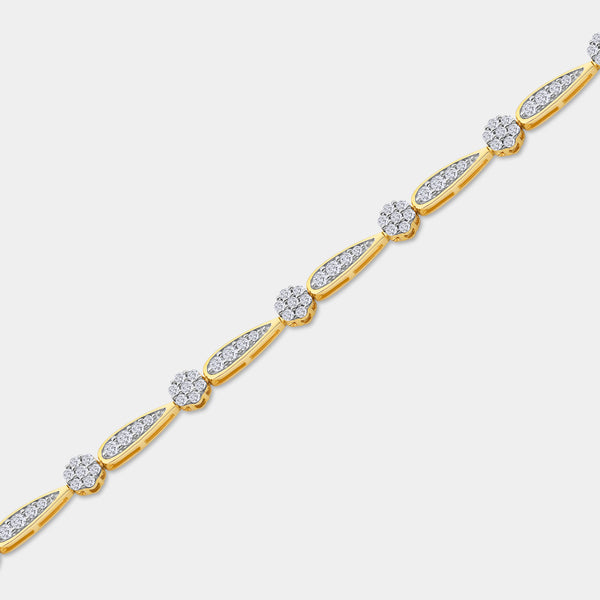 2 Carat Lab-Grown Diamond Fashion Bracelet with Blossom and Teardrop-Shaped Motifs — GILDED New York