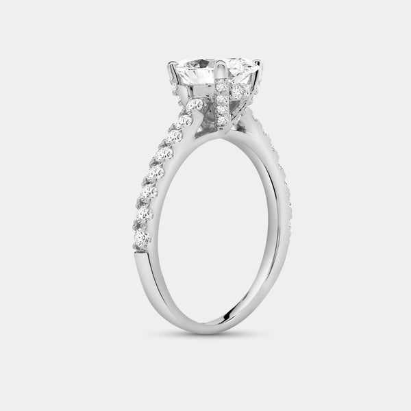 1 and 3/4 Carat Lab-Grown Diamond Oval-Shaped Solitaire Plus Engagement Ring with a Classic Shank — GILDED New York