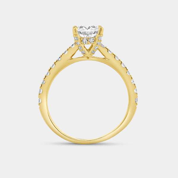 1 and 3/4 Carat Lab-Grown Diamond Oval-Shaped Solitaire Plus Engagement Ring with a Classic Shank — GILDED New York