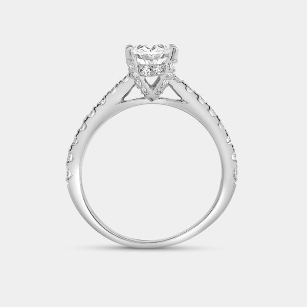 1 and 3/4 Carat Lab-Grown Diamond Oval-Shaped Solitaire Plus Engagement Ring with a Classic Shank — GILDED New York