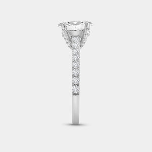 Gilded 1 and 3/4 Carat Lab-Grown Diamond Oval-Shaped Solitaire Plus Engagement Ring with a Classic Shank