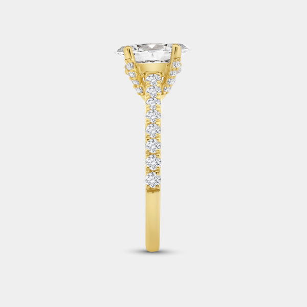1 and 3/4 Carat Lab-Grown Diamond Oval-Shaped Solitaire Plus Engagement Ring with a Classic Shank — GILDED New York