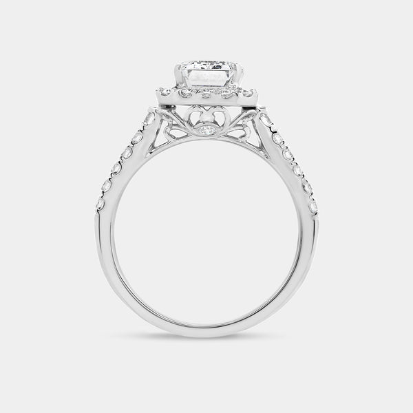 2 and 5/8 Carat Lab-Grown Diamond Emerald-Cut Engagement Ring with a Classic Studded Shank — GILDED New York
