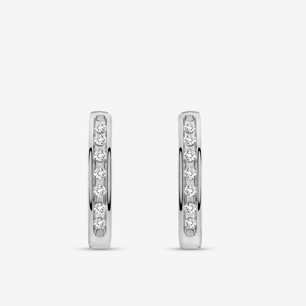 Gilded 1/5 Carat Lab-Grown Diamond Channel-Set Huggie Hoops