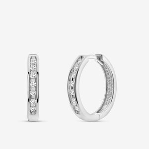 Gilded 1/5 Carat Lab-Grown Diamond Channel-Set Huggie Hoops