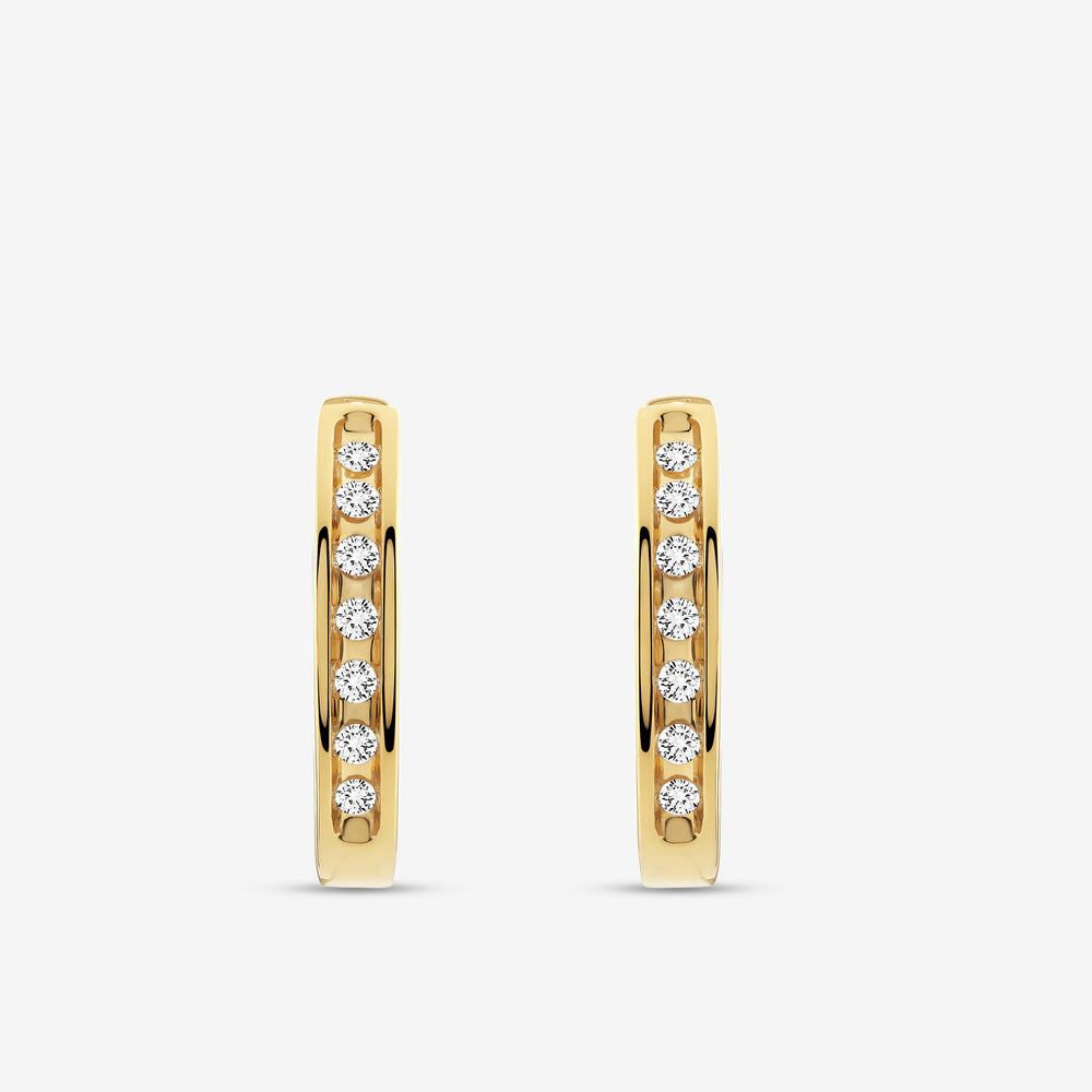 Gilded 1/5 Carat Lab-Grown Diamond Channel-Set Huggie Hoops