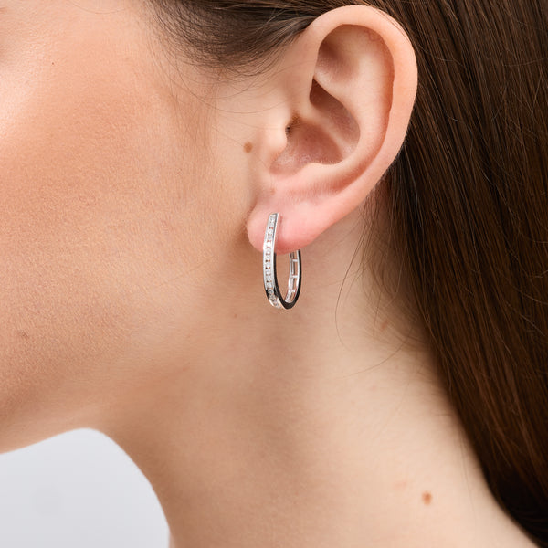 1/2 Carat Lab-Grown Diamond Channel-Set Oval Hoops — GILDED New York