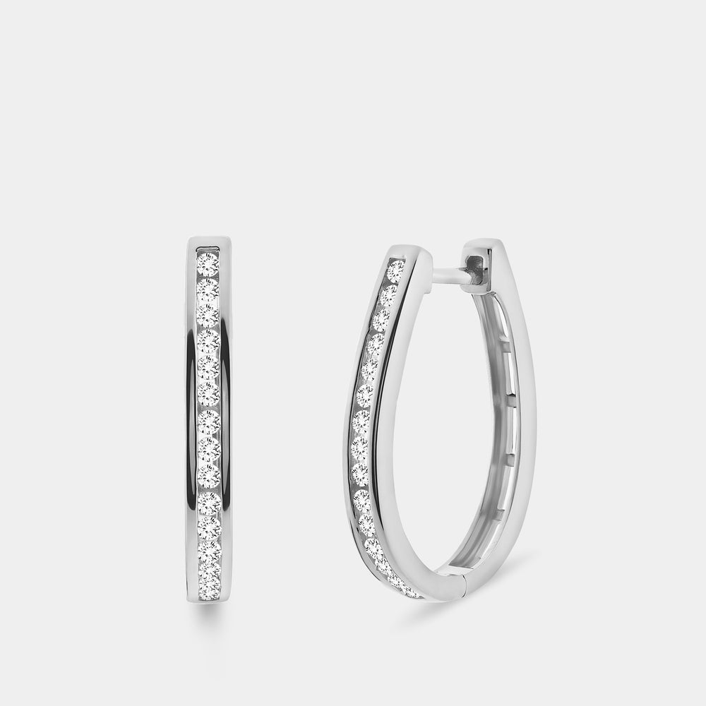 Gilded 1/2 Carat Lab-Grown Diamond Channel-Set Oval Hoops